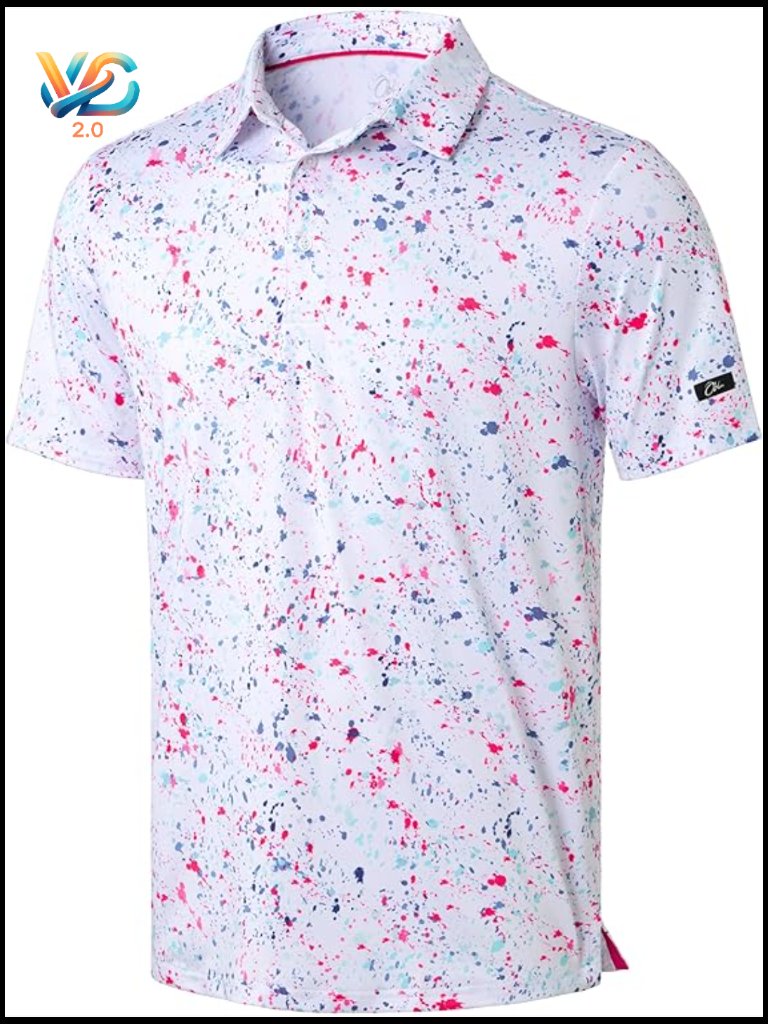 Men's Performance Golf Polo Shirt Moisture Wicking Upf 50+ Stretch